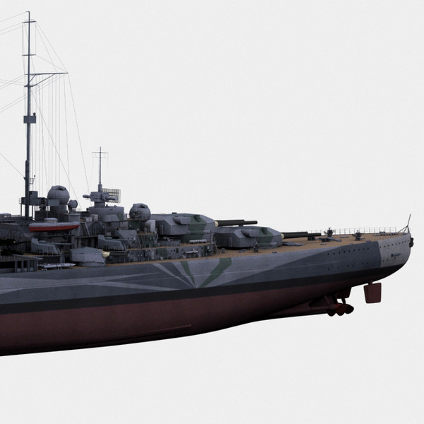 3d model tirpitz ship - Battleship Tirpitz by NURMS