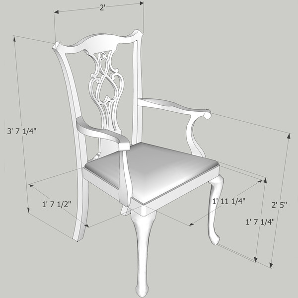 maya chippendale chair - Chippendale Chair by chaosfractal