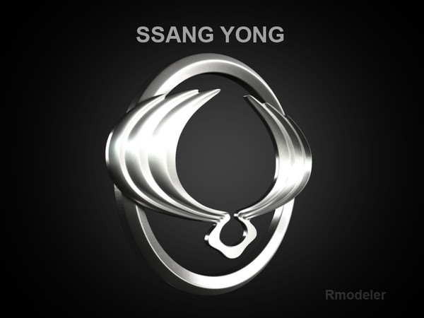 logo ssangyong ssang 3ds - SsangYong 3d Logo by Serega Rozhnov
