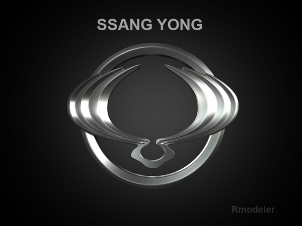 logo ssangyong ssang 3ds - SsangYong 3d Logo by Serega Rozhnov