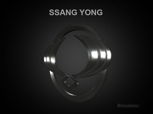 logo ssangyong ssang 3ds - SsangYong 3d Logo by Serega Rozhnov