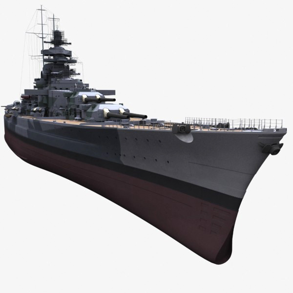 3d model tirpitz ship - Battleship Tirpitz by NURMS