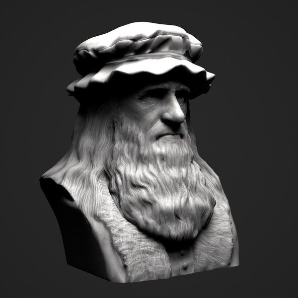 3d decorative bust leonardo da - Leonardo Da Vinci Bust by clay master