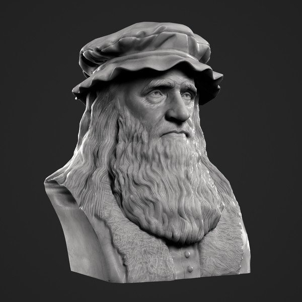 3d decorative bust leonardo da - Leonardo Da Vinci Bust by clay master