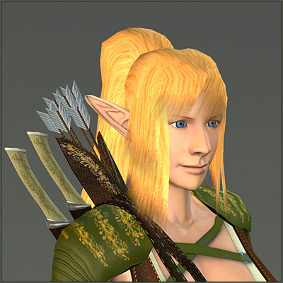 free fantasy elf archer girl character 3d model - Elf Archer Free by ESS Studio