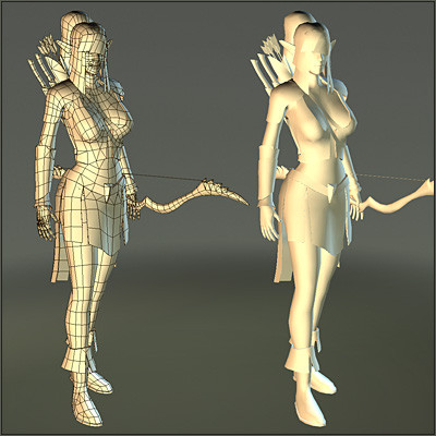 free fantasy elf archer girl character 3d model - Elf Archer Free by ESS Studio