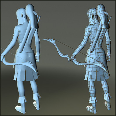 free fantasy elf archer girl character 3d model - Elf Archer Free by ESS Studio