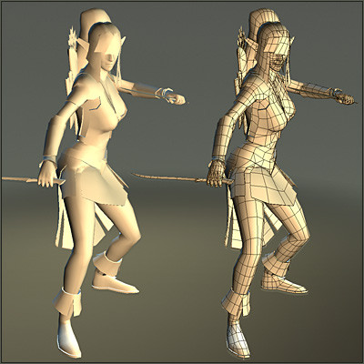 free fantasy elf archer girl character 3d model - Elf Archer Free by ESS Studio