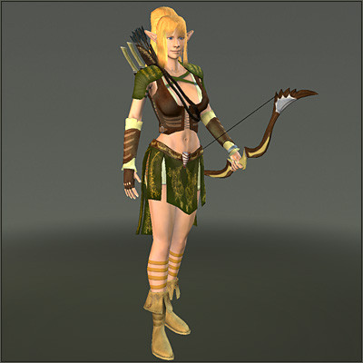 free fantasy elf archer girl character 3d model - Elf Archer Free by ESS Studio