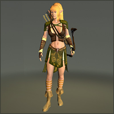 free fantasy elf archer girl character 3d model - Elf Archer Free by ESS Studio