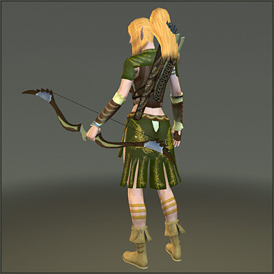 free fantasy elf archer girl character 3d model - Elf Archer Free by ESS Studio