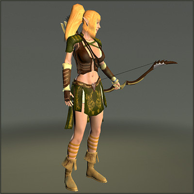 free fantasy elf archer girl character 3d model - Elf Archer Free by ESS Studio