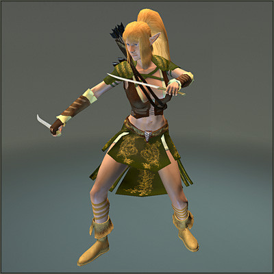 free fantasy elf archer girl character 3d model - Elf Archer Free by ESS Studio