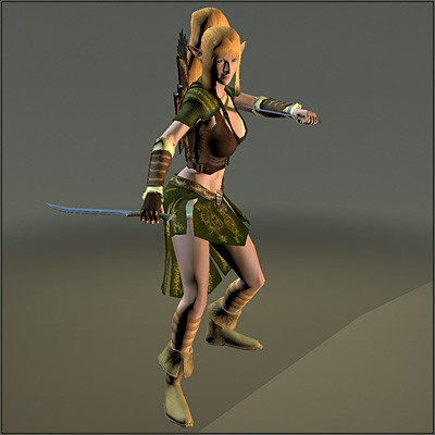 free fantasy elf archer girl character 3d model - Elf Archer Free by ESS Studio
