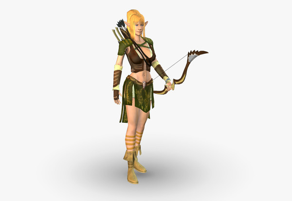 free fantasy elf archer girl character 3d model - Elf Archer Free by ESS Studio