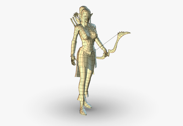free fantasy elf archer girl character 3d model - Elf Archer Free by ESS Studio