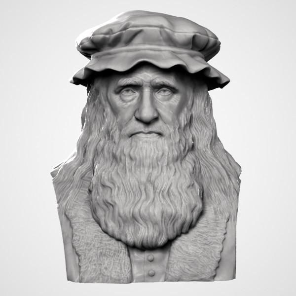 3d decorative bust leonardo da - Leonardo Da Vinci Bust by clay master