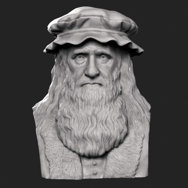 3d decorative bust leonardo da - Leonardo Da Vinci Bust by clay master
