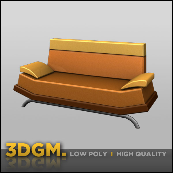 couch retro 3d model - couch retro 3DGM by 3D Game Models