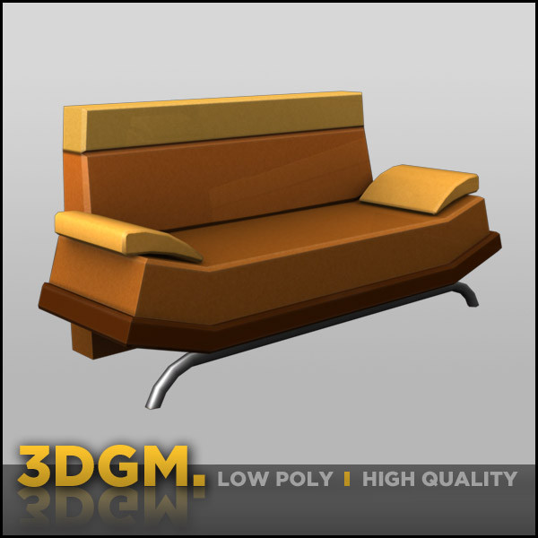 couch retro 3d model - couch retro 3DGM by 3D Game Models