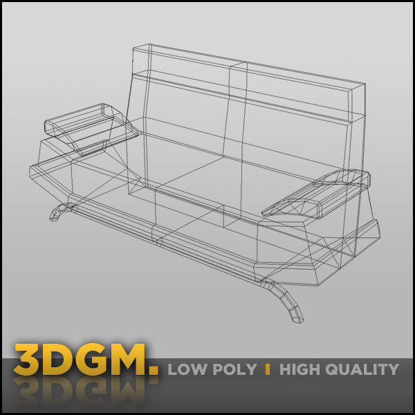 couch retro 3d model - couch retro 3DGM by 3D Game Models