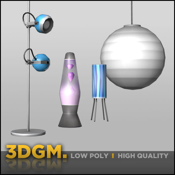 lamp retro 3dgm obj - lamp retro collection 3DGM by 3D Game Models