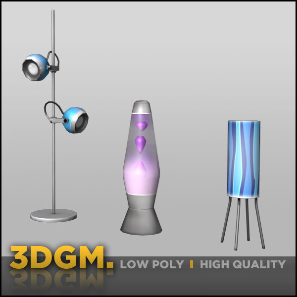 lamp retro 3dgm obj - lamp retro collection 3DGM by 3D Game Models