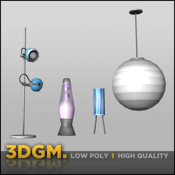 lamp retro 3dgm obj - lamp retro collection 3DGM by 3D Game Models
