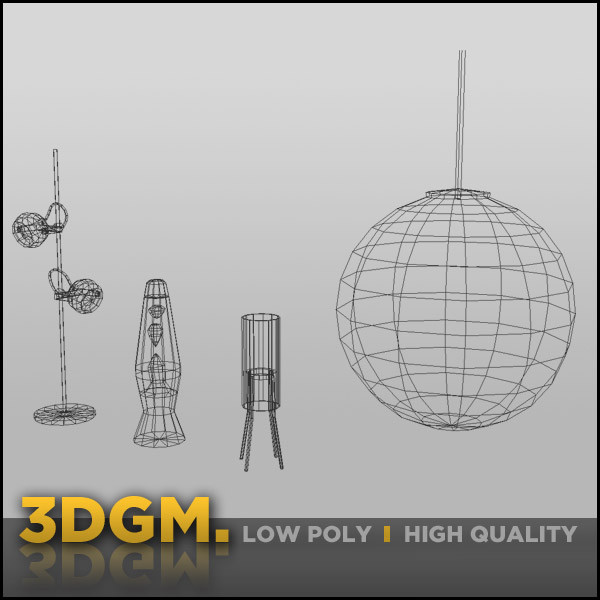 lamp retro 3dgm obj - lamp retro collection 3DGM by 3D Game Models