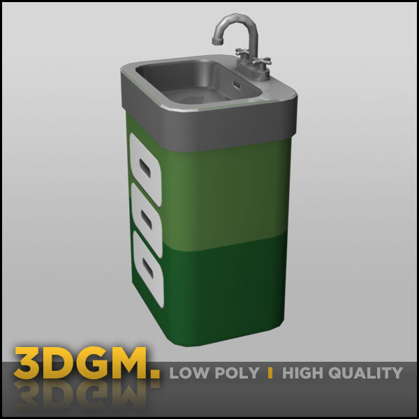 sink retro 3d obj - Sink retro 3DGM by 3D Game Models