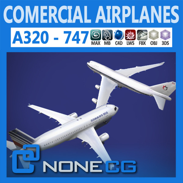 airplane a320 3d model - Comercial Airplanes by NONECG
