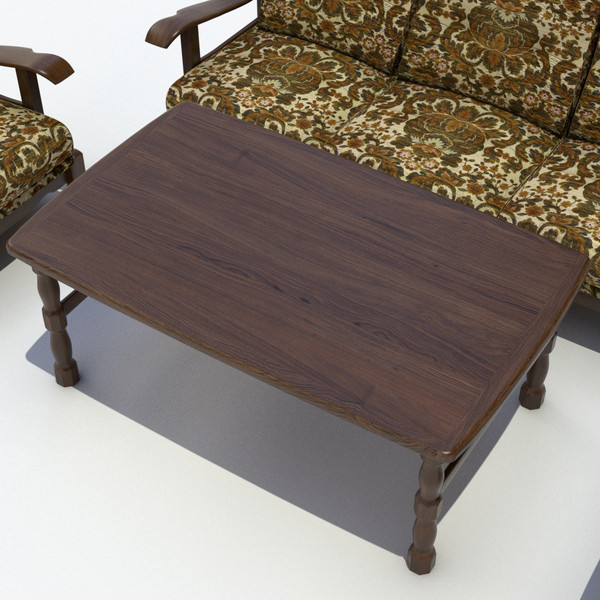 furniture oak 3d obj - Oak Furniture Set by LChristian