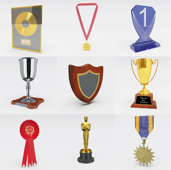 3d awards trophies 3d: - DOSCH 3D: Awards & Trophies by Dosch Design