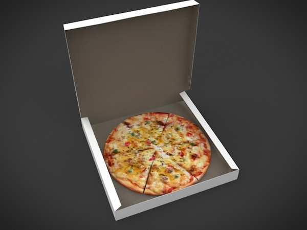 pizza box 3d max - pizza box by denisVFX
