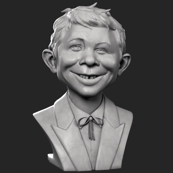 decorative bust alfred e 3d model - Alfred E. Neuman Bust by clay master