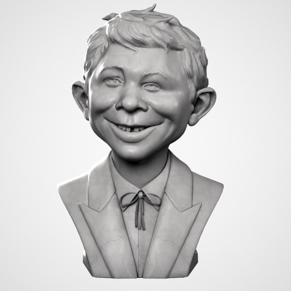 decorative bust alfred e 3d model - Alfred E. Neuman Bust by clay master