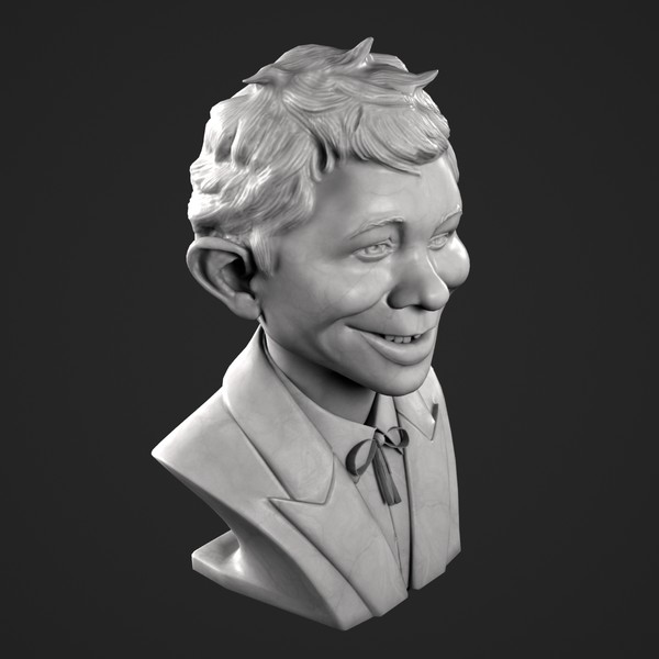 decorative bust alfred e 3d model - Alfred E. Neuman Bust by clay master