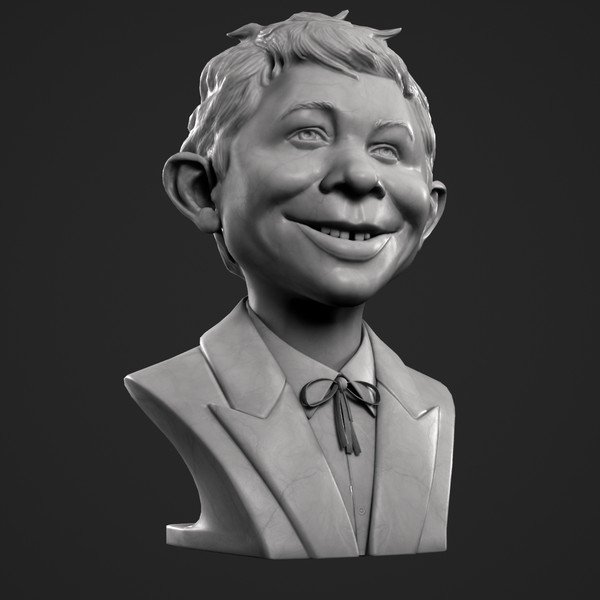 decorative bust alfred e 3d model - Alfred E. Neuman Bust by clay master