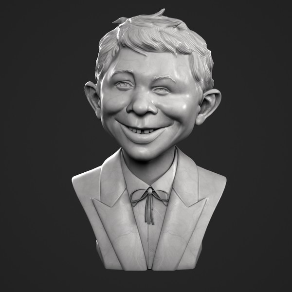 decorative bust alfred e 3d model - Alfred E. Neuman Bust by clay master