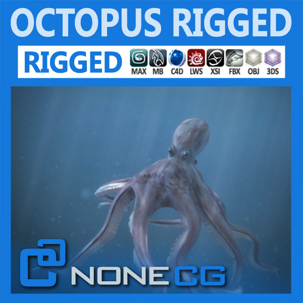 rigged octopus 3d model - Rigged Octopus... by NONECG