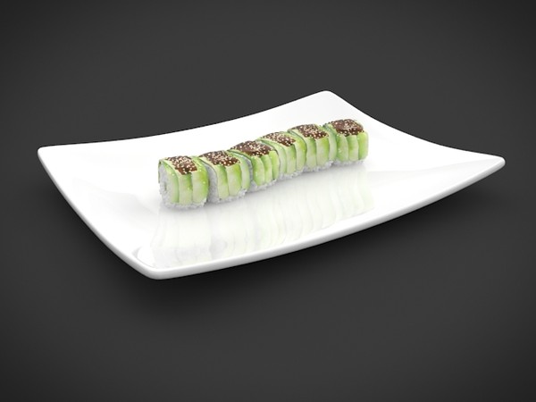 3d model sushi green dragon - sushi green dragon by denisVFX