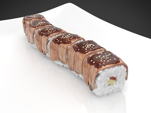 sushi golden dragon 3d max - sushi golden dragon by denisVFX