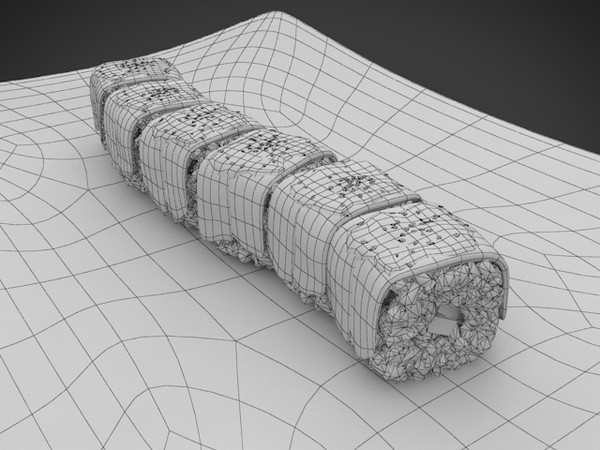 sushi golden dragon 3d max - sushi golden dragon by denisVFX