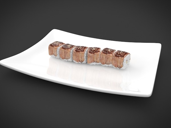 sushi golden dragon 3d max - sushi golden dragon by denisVFX