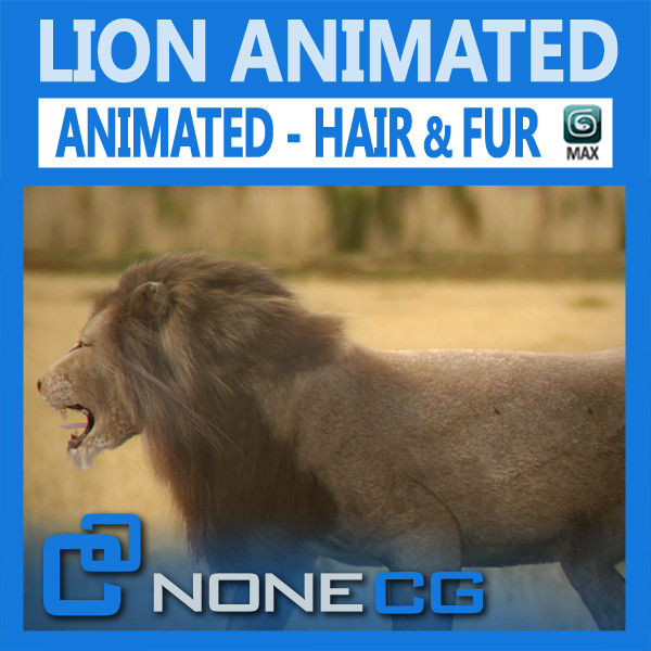 3ds max lion fur - Animated Lion... by NONECG