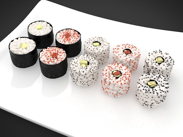 3dsmax sushi rolls - sushi rolls by denisVFX