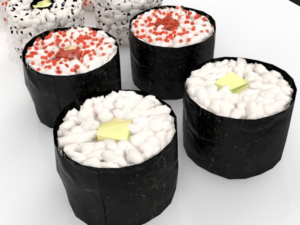 3dsmax sushi rolls - sushi rolls by denisVFX
