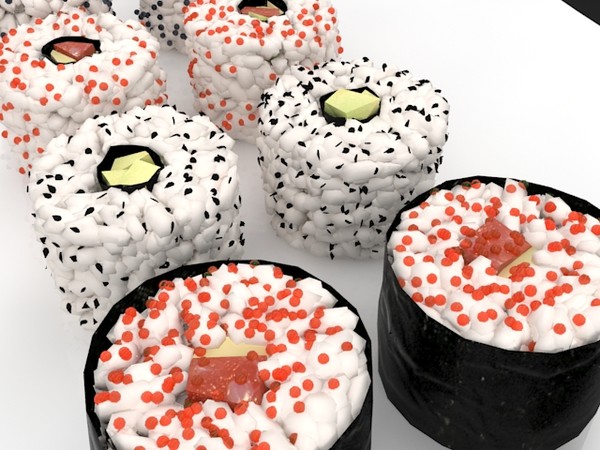 3dsmax sushi rolls - sushi rolls by denisVFX