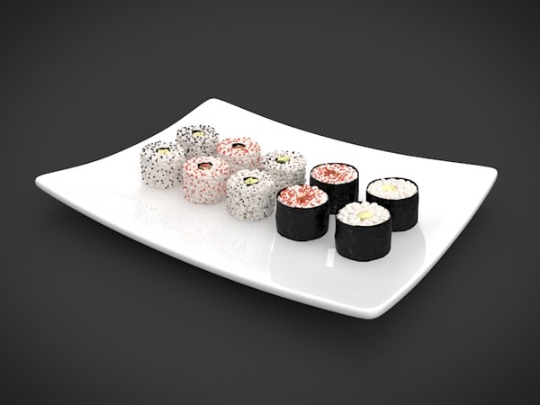 3dsmax sushi rolls - sushi rolls by denisVFX