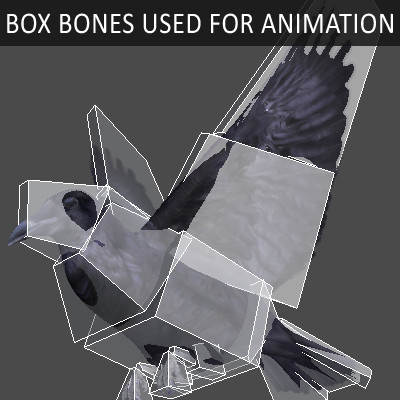 crow flamingo parrots 3d 3ds - Animated Birds Pack by NONECG